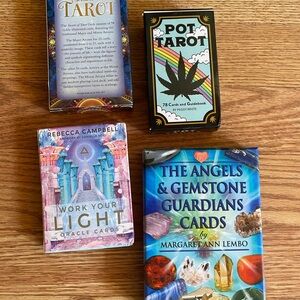 Pot Tarot Deck + Assorted Oracle & Angel Card Decks - Blue, Black, Purple, Teal